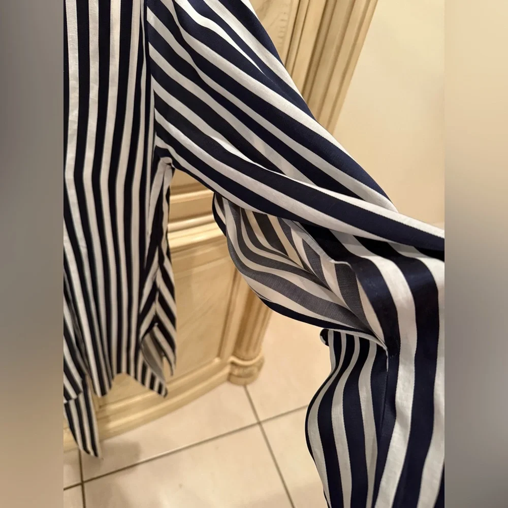 Striped Black and White Women's Top - Picture 4 of 5